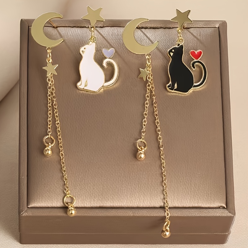 Asymmetrical Star & Moon Earrings